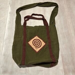 Eastern Serenity Olive Green Canvas Tote Bag